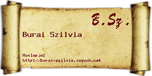 Burai Szilvia névjegykártya