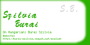 szilvia burai business card